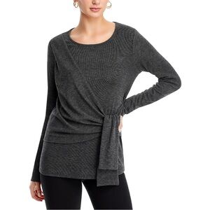 Karen Kane Womens Gray Fleece Lined Knit Pullover Sweater Shirt Top XL Soft